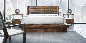 KALI - SOLID ROSEWOOD QUEEN BED WITH CNC HEADBOARD CARVING