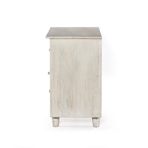AGRA-Solid Mango Wood Chest of 7 Drawers, White wash