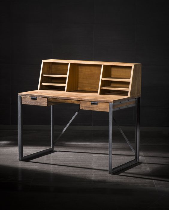 Reclaimed teak wood desk