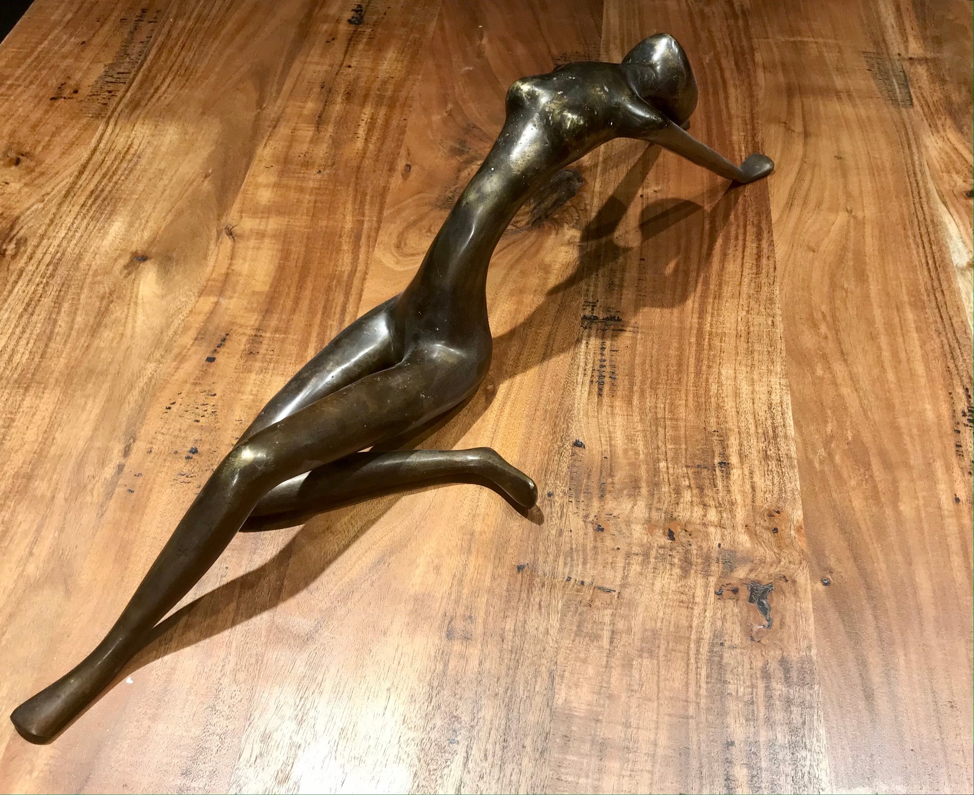 Fine Cast Solid Bronze Nude Lady Sculpture