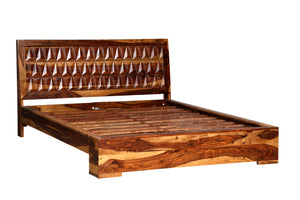 ROMY - SOLID ROSEWOOD QUEEN BED WITH CNC HEADBOARD CARVING
