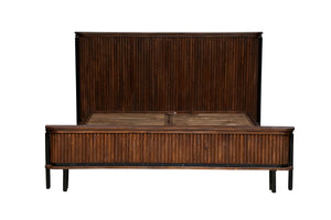 OVAL-Solid Mango mid century modern Queen Bed