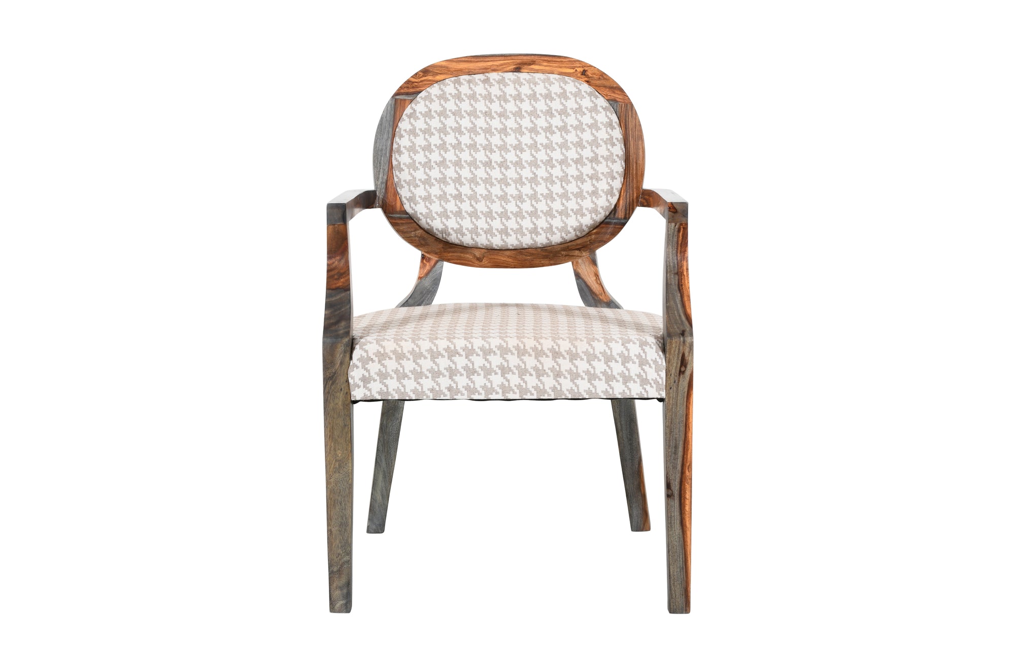 RAJA-Wide Rosewood Armchair - Olive pattern