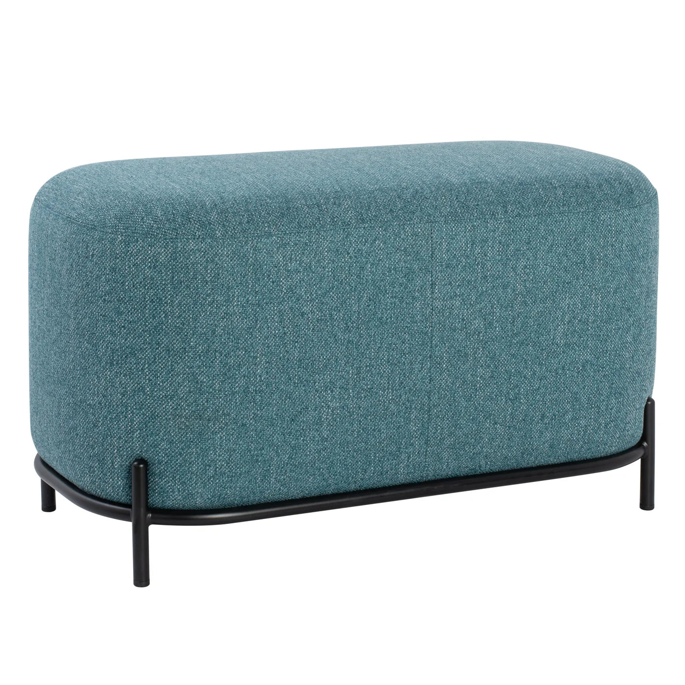 ZOE BENCH - Pin Leg Upholstered Short Bench - Blue