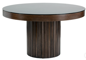 Bali Dining Table - with black tempered glass- 51"
