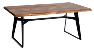 GOA - ACACIA WOOD DINING TABLE WITH METAL LEGS