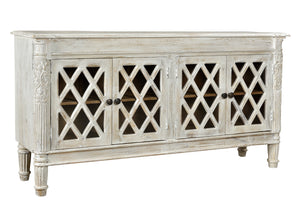 JAIPUR SIDEBOARD WITH 4 GLASS DOORS - WHITE