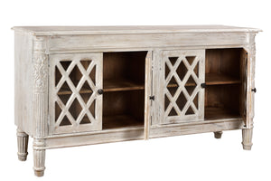 JAIPUR SIDEBOARD WITH 4 GLASS DOORS - WHITE