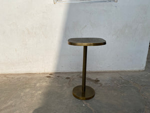 ZEN- Antique Brass Pedestal End Table