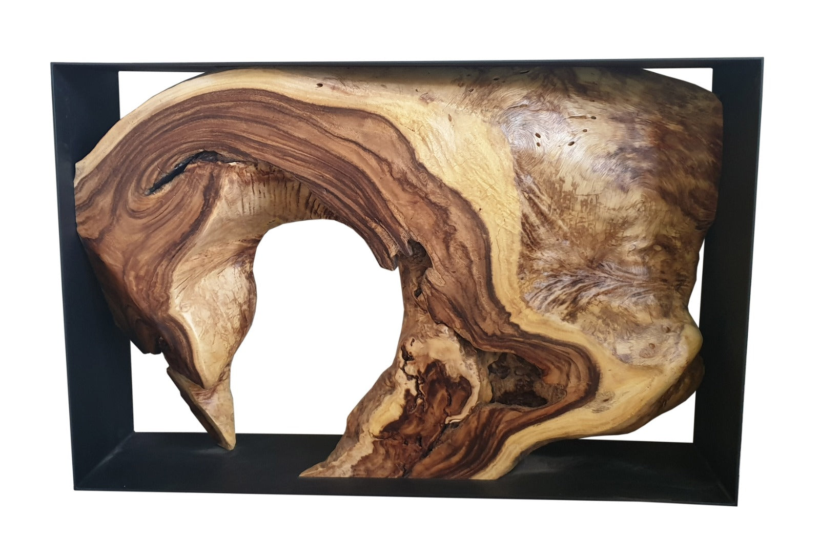 ART- Chamcha Wood Console Table Iron Frame 48"