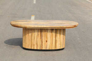 OVAL -Table basse en bois de mangue massif