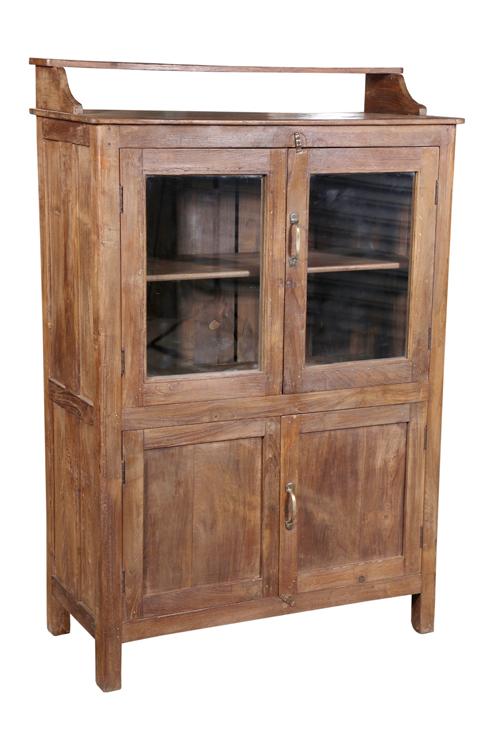 Old teak wood glass cabinet