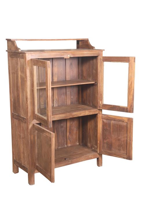 Old teak wood glass cabinet