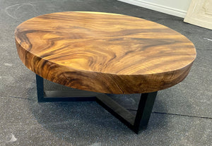ART- Table basse ronde en bois de chamcha 36".
