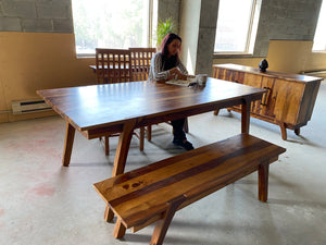 SARI- Banc de salle à manger en bois de Sheesham en brun pâle