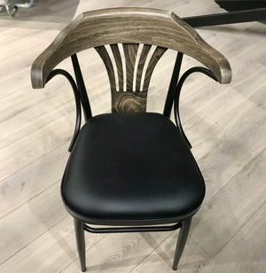Bistro Chair Metal & Wood with cushion