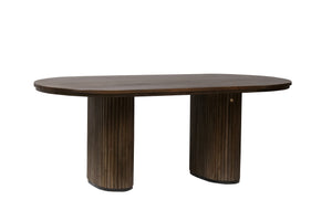 OVAL - Mango wood dining table with pilar legs 80"