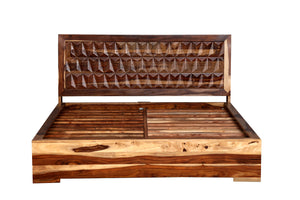 ROMY - SOLID ROSEWOOD KING BED WITH CNC HEADBOARD CARVING
