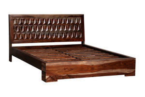 ROMY - SOLID ROSEWOOD KING BED WITH CNC HEADBOARD CARVING