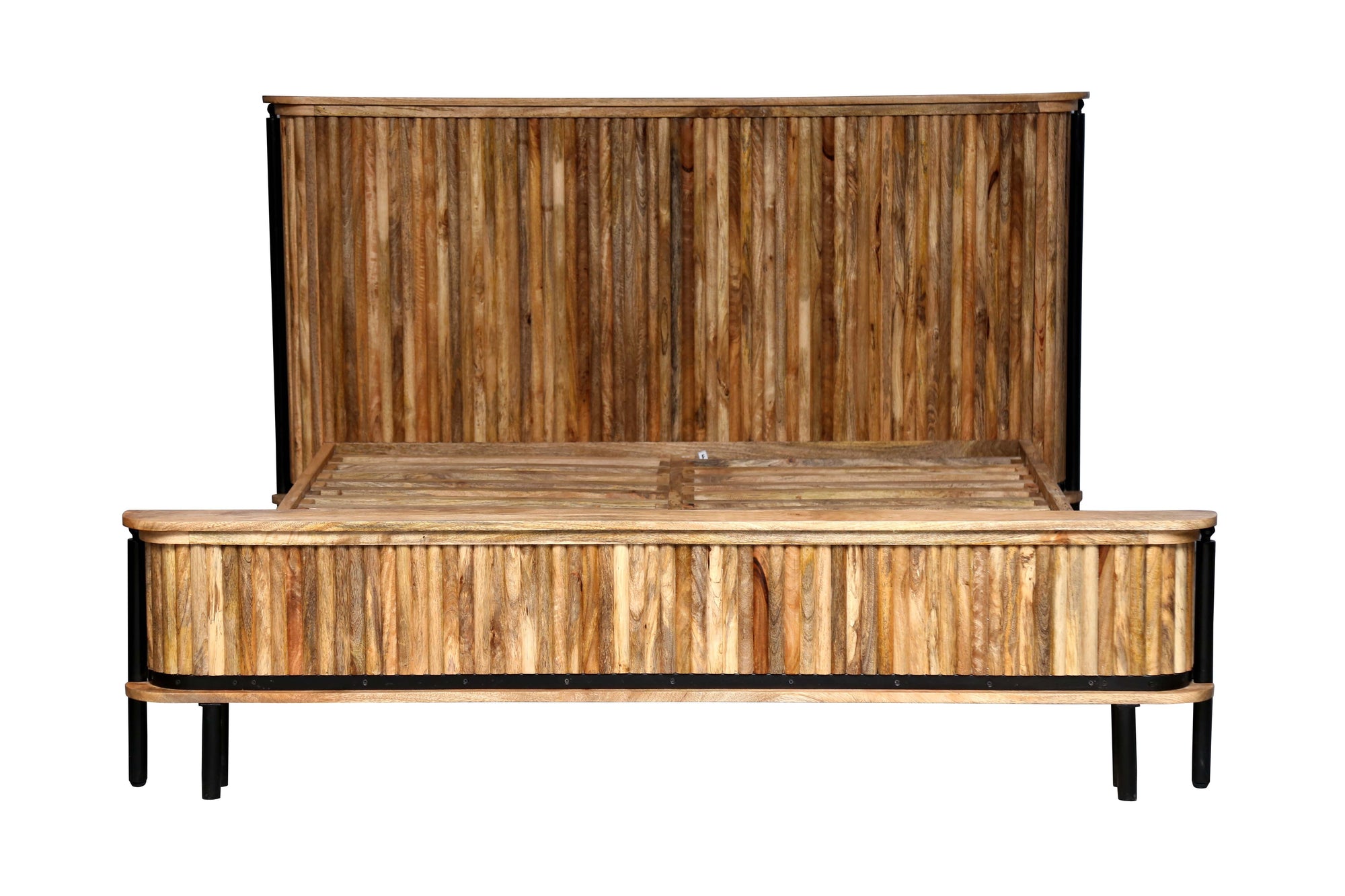 OVAL-Solid Mango mid century modern King Bed