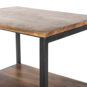 BASIC - Table de nuit en bois d'acacia avec 1 tiroir