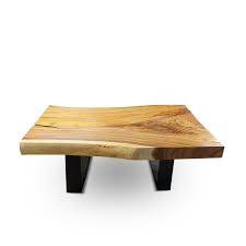 PURE - Table basse en bois de chamcha forme libre