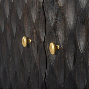 ADAMA - 2 Carved doors, wave pattern, sideboard