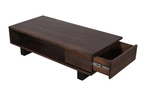 ASIA - Table basse en bois massif avec 1 tiroir