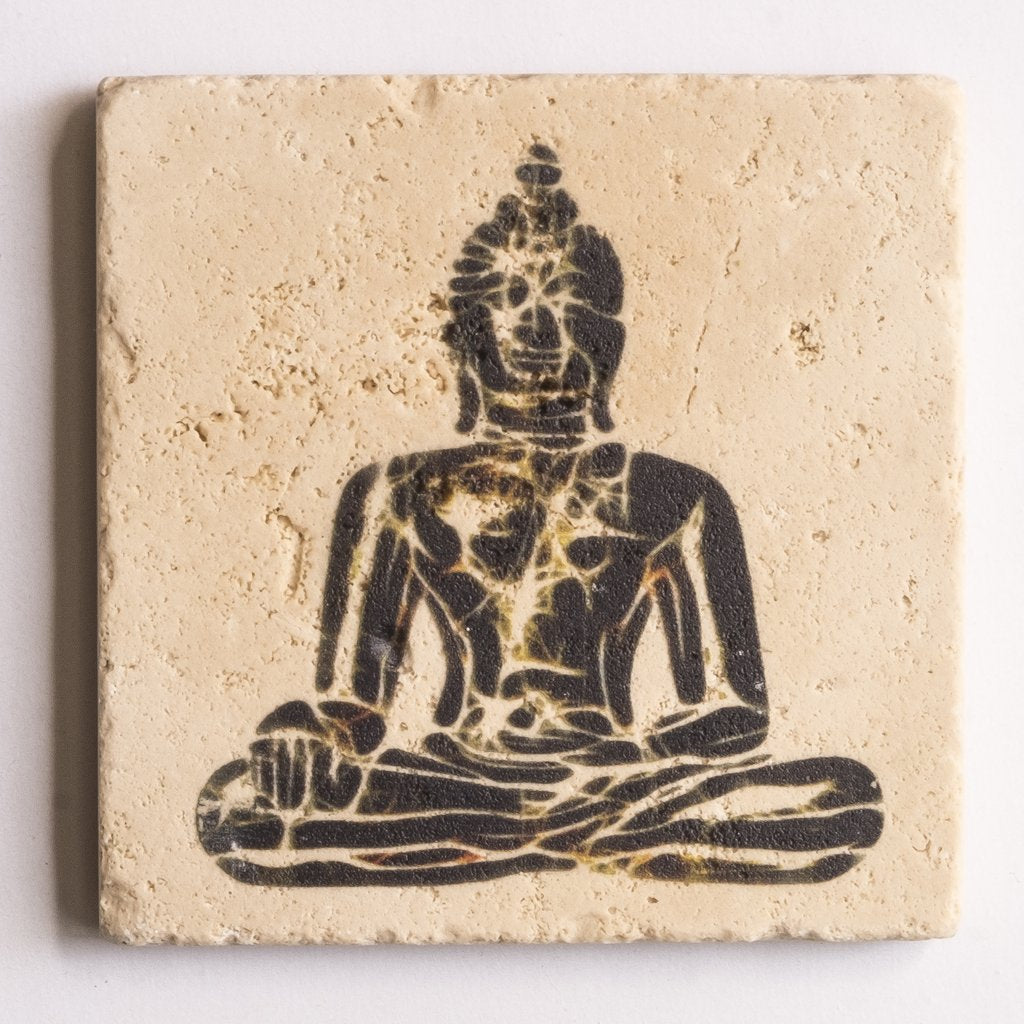 Sitting Buddha Travertine tile