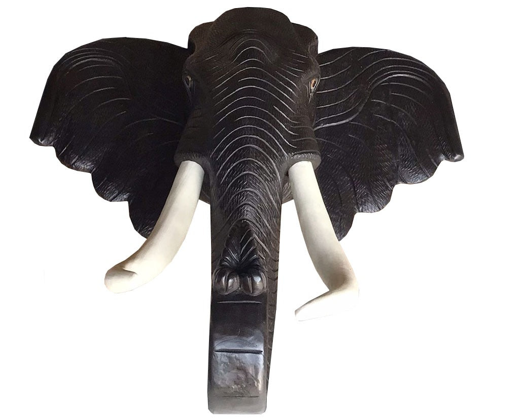 ELEPHANT HEAD - CHAMCHA WOOD 50" BLACK