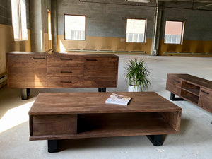 ASIA - Table basse en bois massif avec 1 tiroir