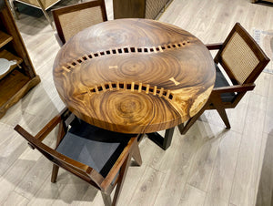 ART- Table de salle à manger ronde en bois de chamcha 48".