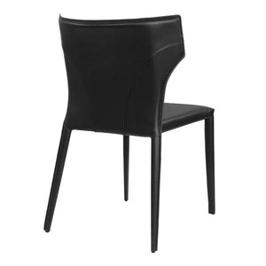 ORO - Dining Chair in black Leatherette Upholstery
