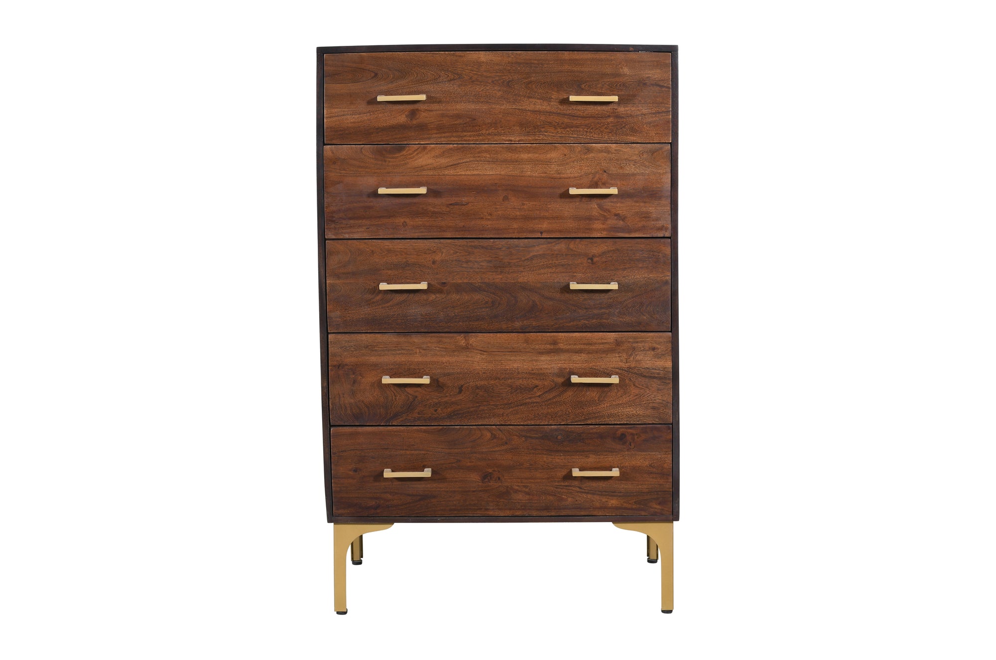 ADAMA-5 drawers Solid Acacia Wood Chest -Brown